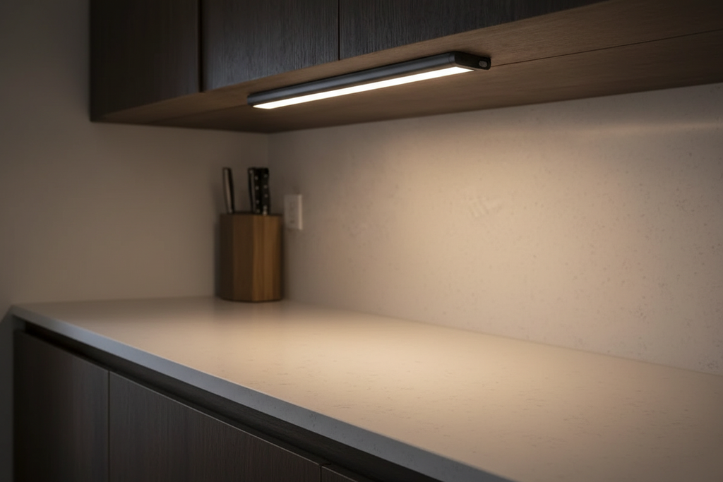 Clean under-cabinet LED lighting
